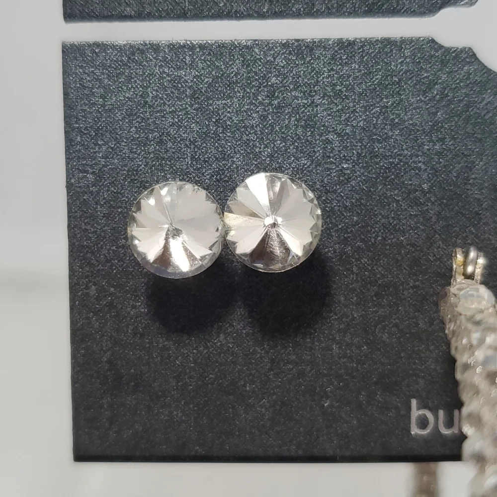 BKE Silver Trio Crystal Earring set
